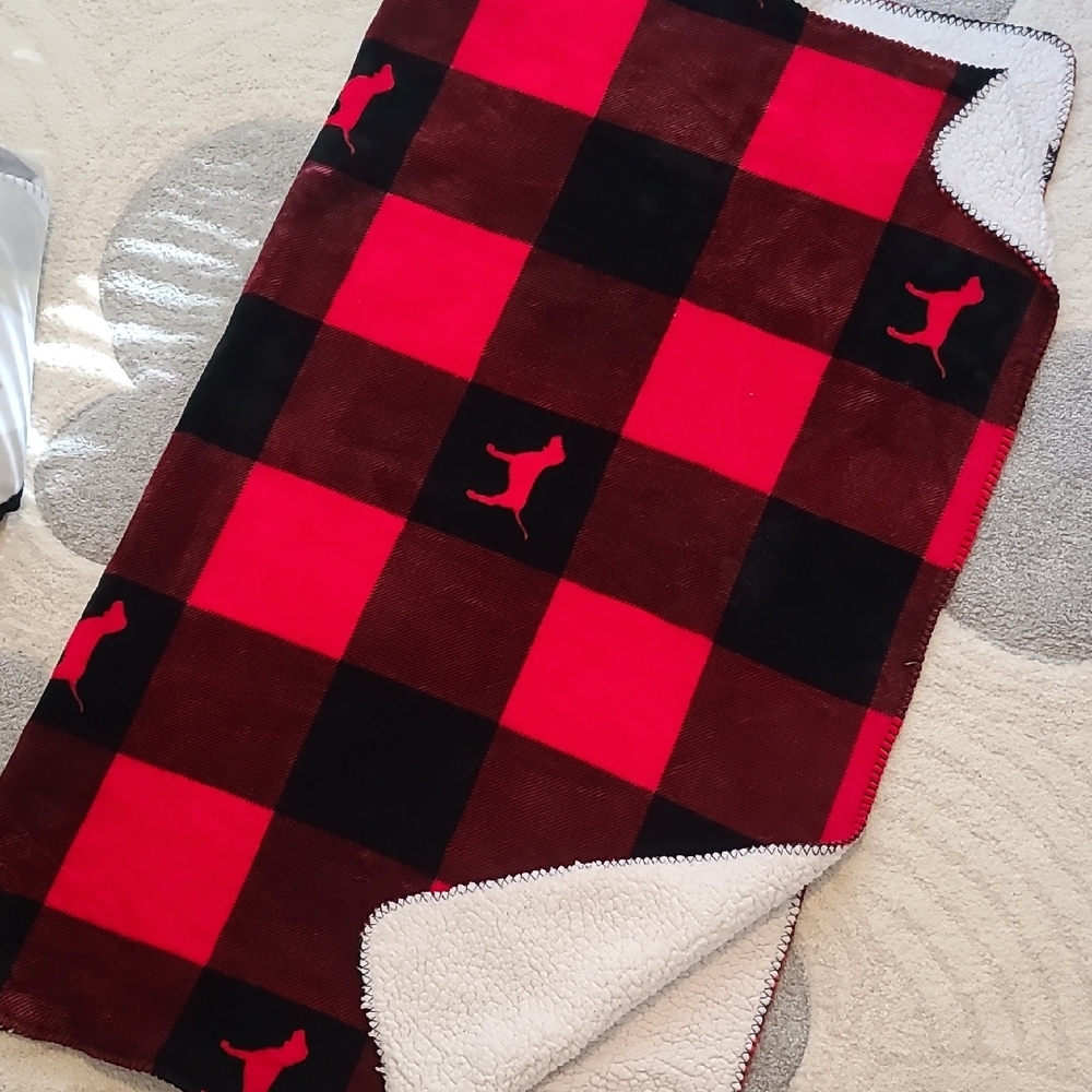 PINK Victoria's Secret White and Black Blanket